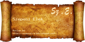 Szepesi Elek névjegykártya