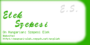 elek szepesi business card